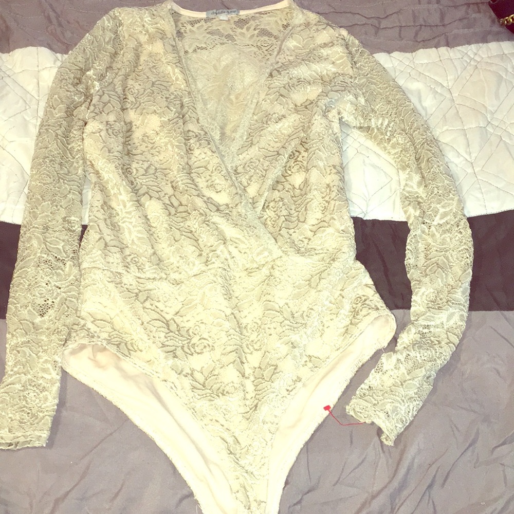 Cream colored bodysuit